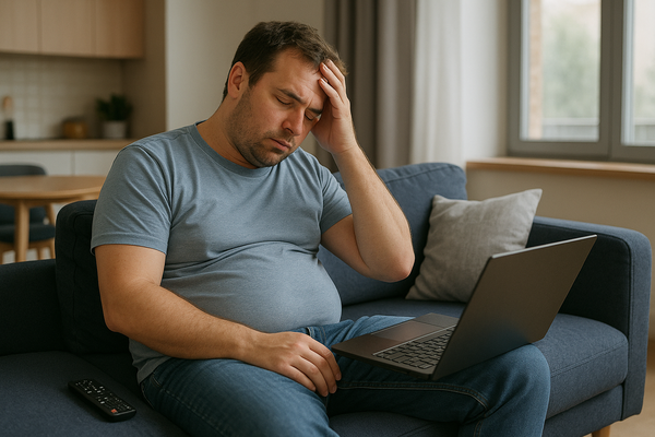 Uomo che lavora al computer